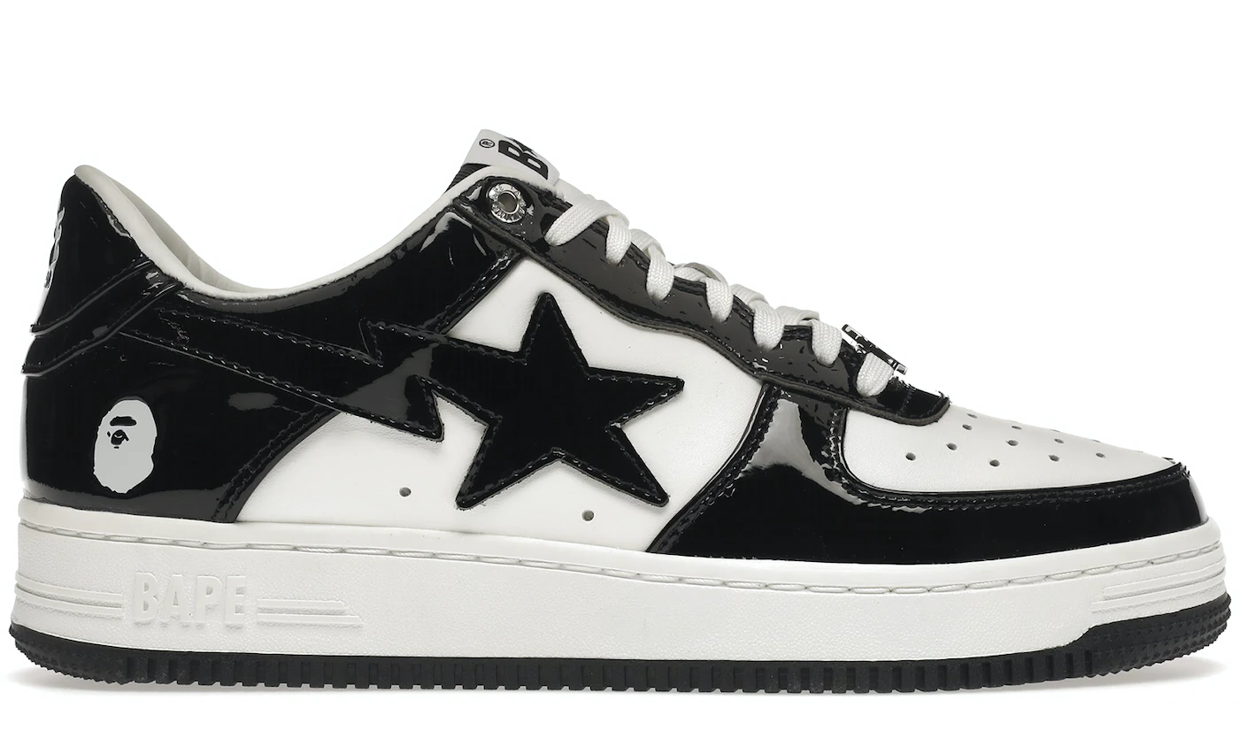 BAPE STA LOW BLACK WHITE