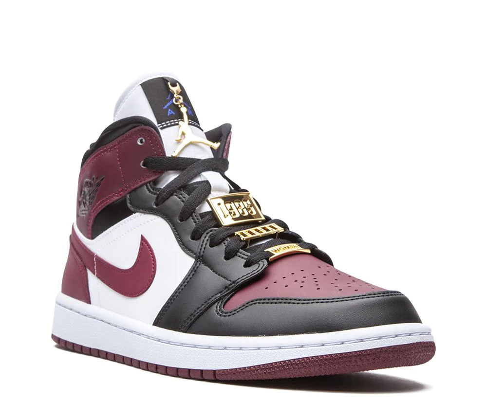 AIR JORDAN 1 MID MAROON BLACK GOLD