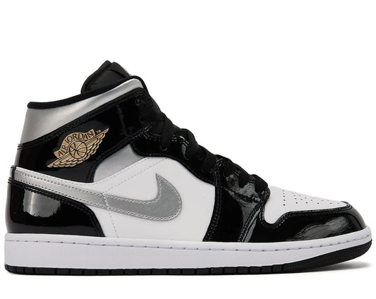 AIR JORDAN 1 MID SE BLACK METALLIC SILVER
