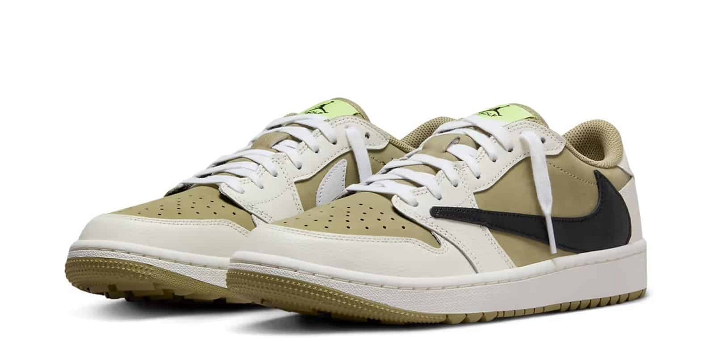 AIR JORDAN 1 LOW OG GOLF TRAVIS SCOTT NEUTRAL OLIVE